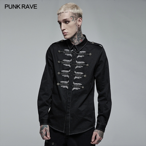 Punk personalized skull Embroidery Shirt WY-1368XCM