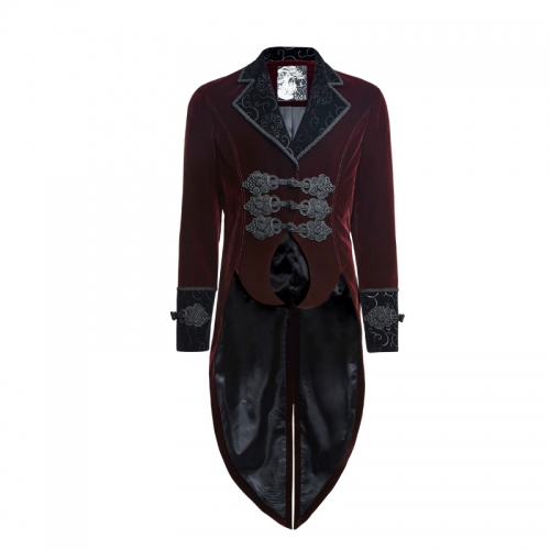 PUNK RAVE Gothic Classical Velour Man Long Jacket Y-635