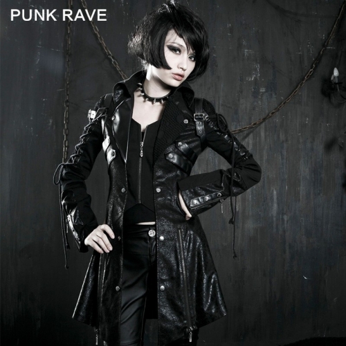 PUNK RAVE Gothic pu Leather Motorcycle  Women Jacket Y-349