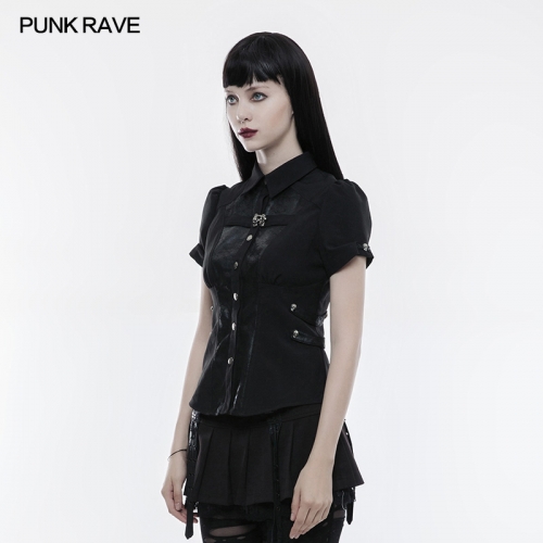 PUNK RAVE Punk Short Sleeve Womens Shirt WY-827