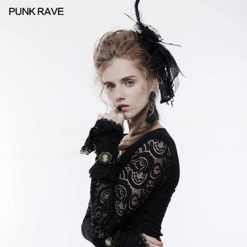 PUNK RAVE Steampunk Slightly Elastic Lace Gloves WS-242