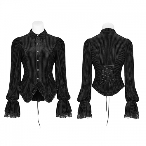 Gothic Dark-Grain Velvet Shirt WY-1041CCF