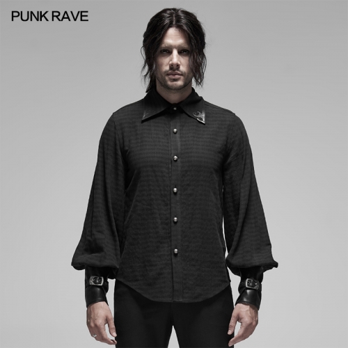 Steampunk black applique shirt WY-1168CCM