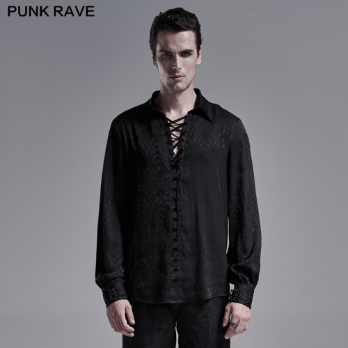 Gothic black jacquard shirt WY-1279CCM