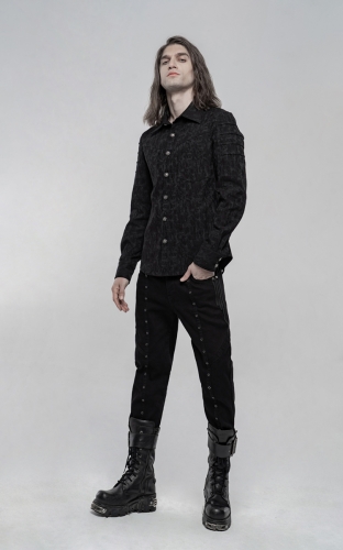 Elastic Jacquard Punk Long Sleeve Shirt WY-1225CCM