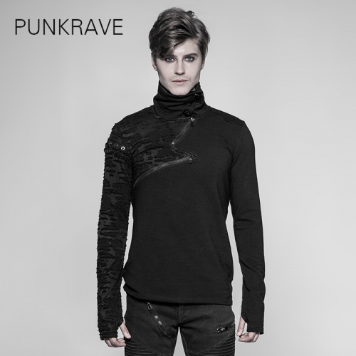 PUNKRAVE  punk black men sweater WT-535