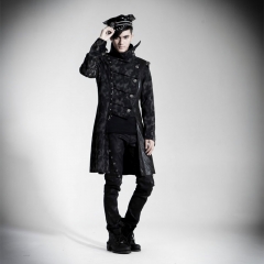 goth black print coat