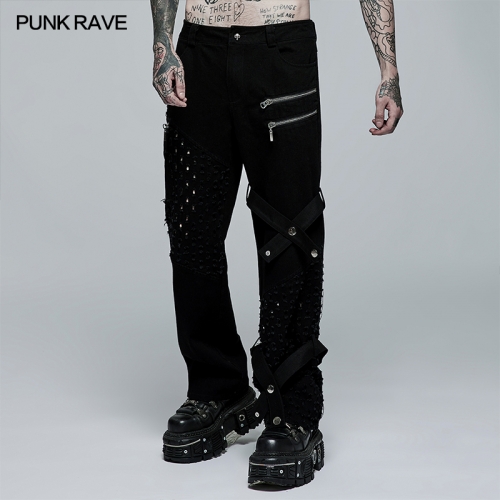 Punk Daily Wear Holes Trousers WK-494XCM