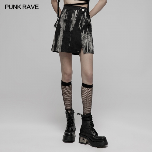 Punk Rave Side Slit Tie Dyed A Line Skirt OGQ-125BQF