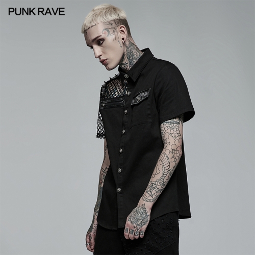 Punk asymmetric stitching shirt WY-1376CDM