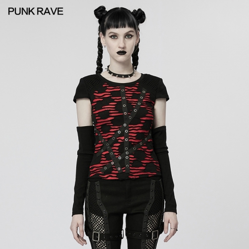 Punk Cool Girl Seperated Sleeves T-shirt WT-754TCF