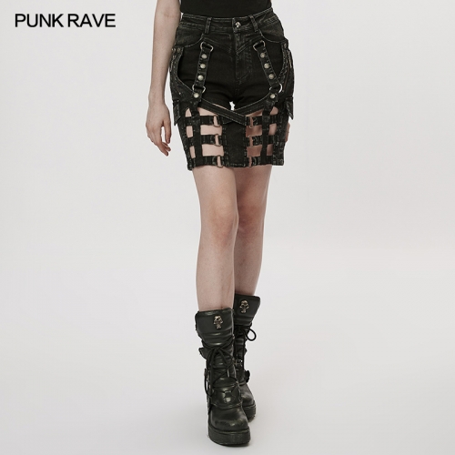 The Post-Apocalyptic Techwear Style Pantskirt Hot Girl Hot Pants WK-555XDF