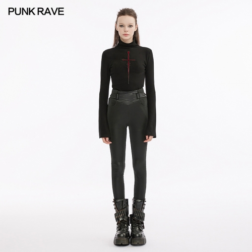 Gradient Thorn Sword Embroidery Long Sleeves T OPT-828TCF