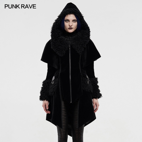 Punk Rave Sexy TV & Movie Costumes Anime Costumes WY-1221ECF Black Evil Women Gothic fake two fashion cloak
