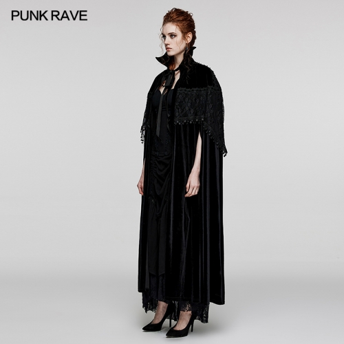 Punk Rave WY-1536DPF Bat Neck With Velvet Tie Rope For Simplicity And Grandeur Gothic Daily Cloak