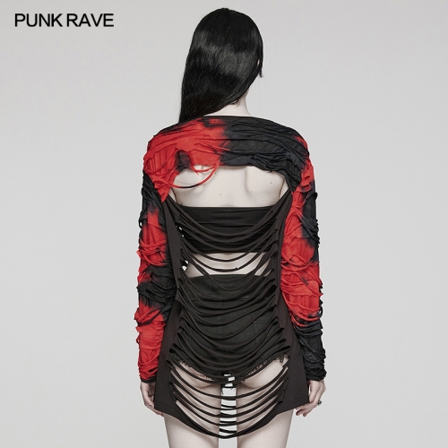Punk Rave WT-801TCF Two Colors Available Hollowed Out Design Punk Hollow Out T-Shirt