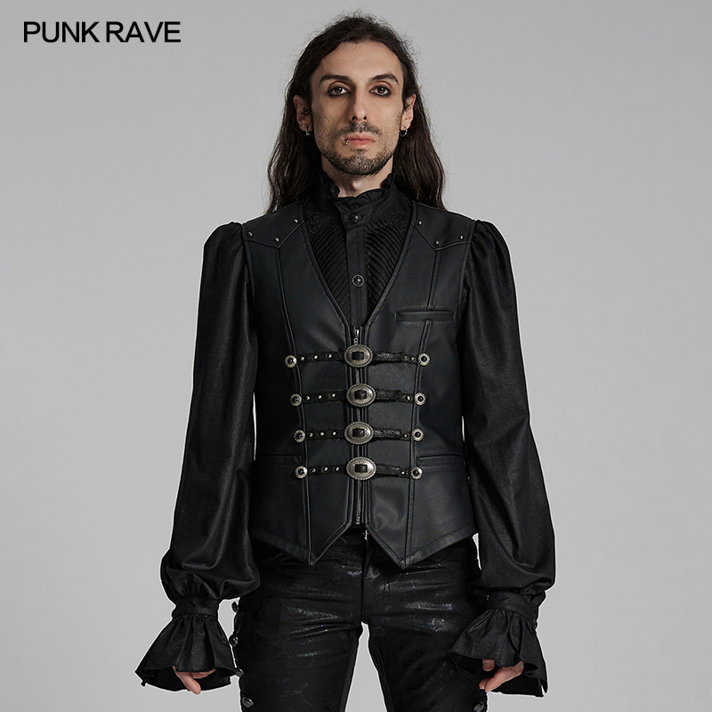Luxurious Gothic Charm Retro Carved Rivet Loops Goth Gorgeous Vest