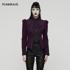 Punk Rave WY-1841EDF Unique Design Embodies Goth Embroidered Woolen Coat