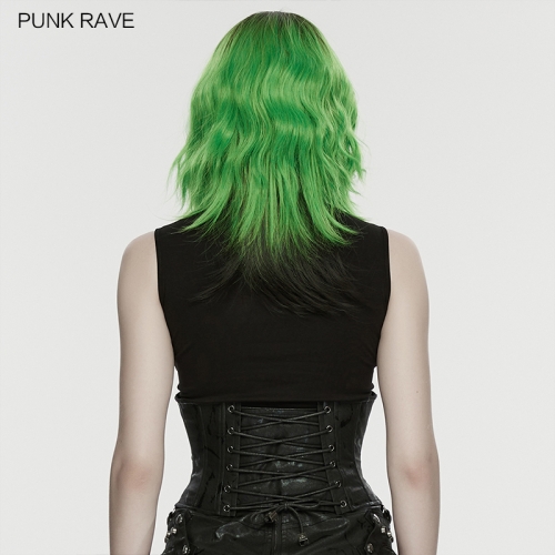 Punk Rave WS-880YDF Eye-Catching Metal Handcuffs And Thick Chains Punk Handcuffs Chain Corset