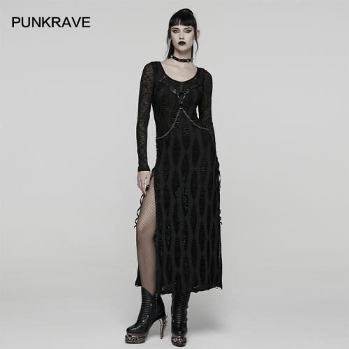 Punk Rave WQ-910LQF Decorative Straps Dangling Chains Decadent Punk Style Dress