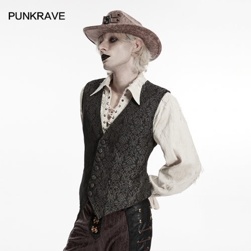 Punk Rave WY-2014MJM Jacquard Fabric Goth Retro Jacquard Waistcoat