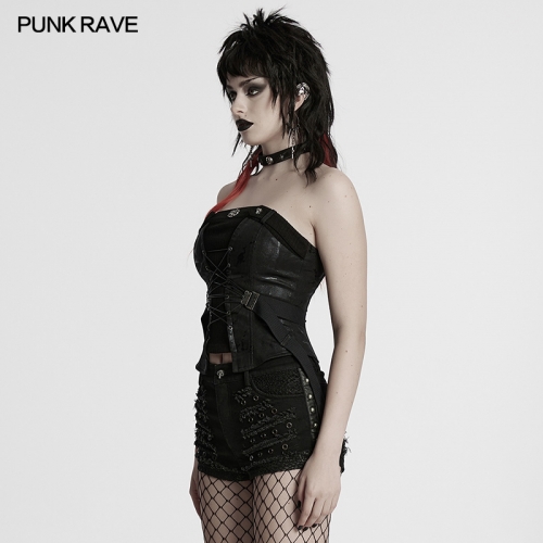 Punk Rave WY-1802DQF Sexy And Personalized Bustier Style Punk Drawstring Tube Top