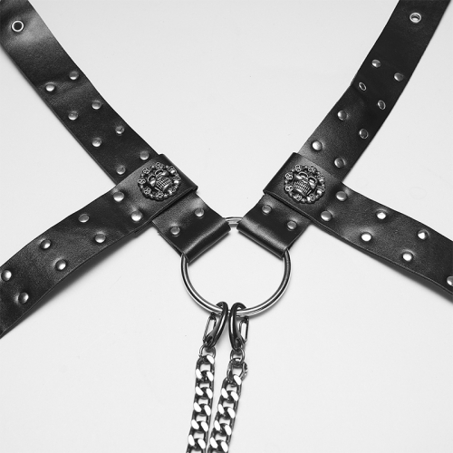 Punk Rave WS-854BDM Adjustable Faux Leather Loop Punk Men's Harness