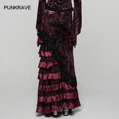 Punk Rave WQ-899BQF Asymmetrical Patchwork Design Goth Victorian Gorgeous Skirt