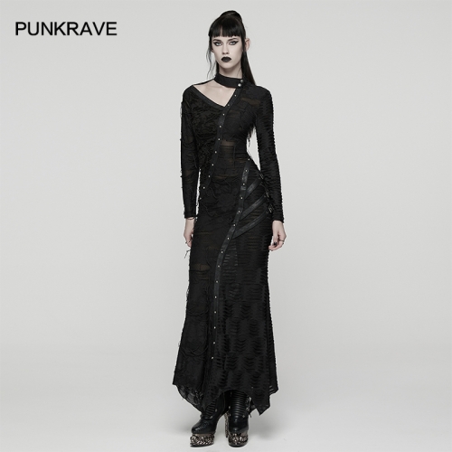 Punk Rave WQ-885LQF Asymmetric Split Hollow Design Punk Asymmetric Decadent Dress