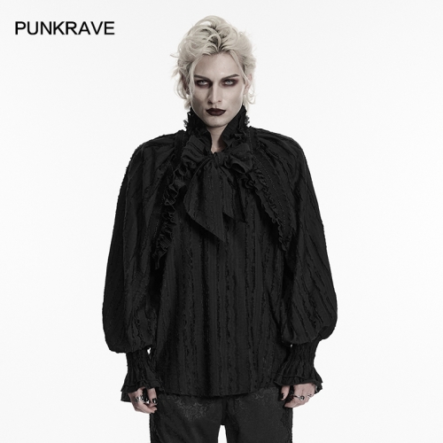 Punk Rave WY-1967CCM Stand Up Collar With Gothic Lace Edge Goth Pullover Shirt