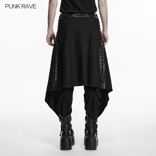 Punk Rave WQ-975BQM Asymmetric Swallowtail Hem Punk Skirt