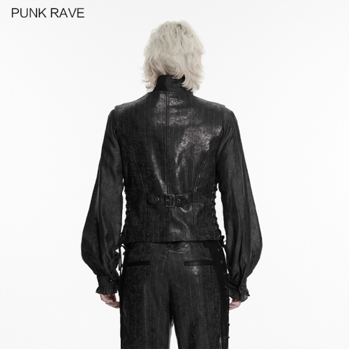 Punk Rave WY-1935MJM Retro V-Neck Design Steampunk Asymmetric Vest