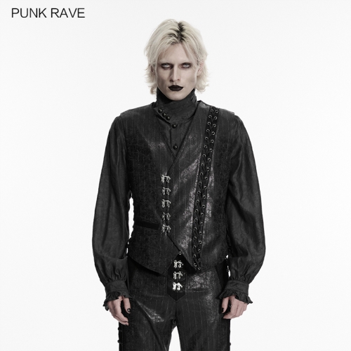 Punk Rave WY-1935MJM Retro V-Neck Design Steampunk Asymmetric Vest