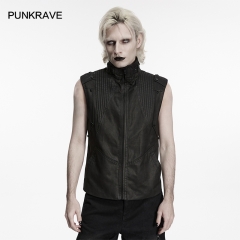 Punk Rave WY-1951MJM Cyber Metal Studs Dark Functional Vest