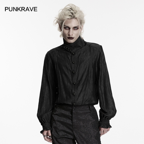 Punk Rave WY-1952CCM Non-Elastic Dark Jacquard Fabric Goth Palace Jacquard Shirt