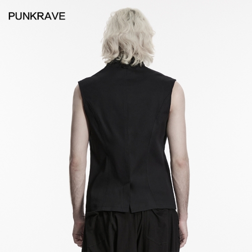 Punk Rave WY-1954MJM Punk Aesthetic Stand Up Collar With Snap Button Cyberpunk Vest
