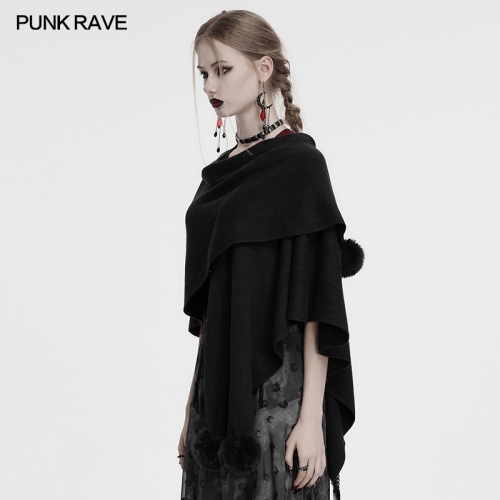 Punk Rave Lunar Eclipse Printed Woolen Shawl Sweaters Coat OM-094KMF