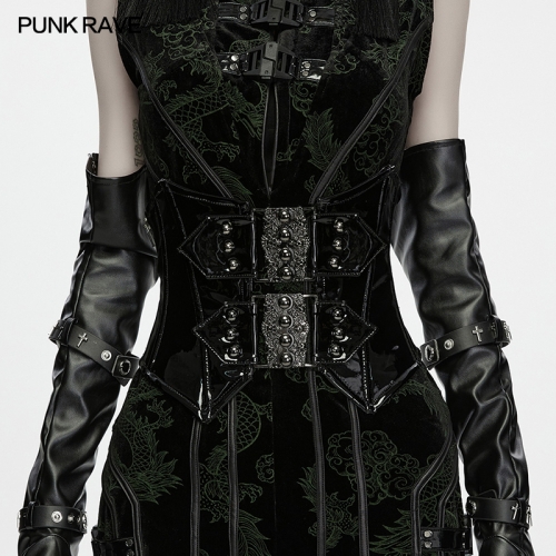 Punk Rave WS-949YDF Punk-Gothic Styling Patent Leather Skull Corset