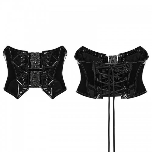 Punk Rave WS-949YDF Punk-Gothic Styling Patent Leather Skull Corset