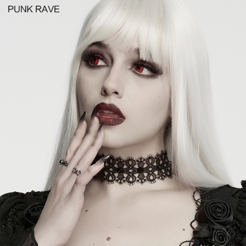 Punk Rave WS-940LHF Elegant Gothic Black Hollow Lace Cross Lace Choker