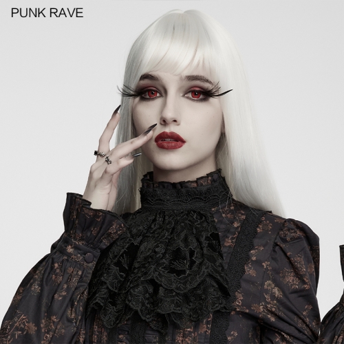 Punk Rave WS-945LHF Exquisite Lace And Flocking Floral Patterns Goth Collar