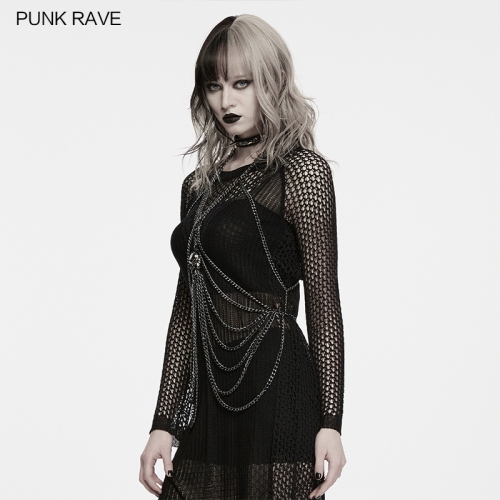 Punk Rave WS-927QTF Antique Metal Punk Skeleton Body Chain