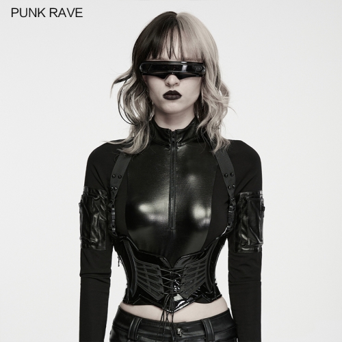Punk Rave WS-915YDF Adjustable Drawstring Unique Cold Luster Punk Functional Corset