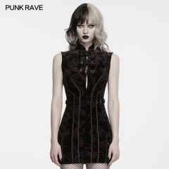 Punk Rave WQ-988LQF Segmentation Lines Cyber New Chinese Dress