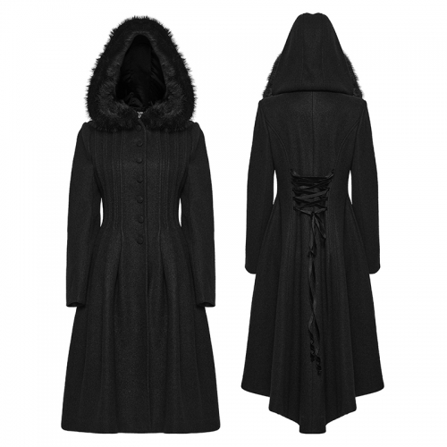 Punk Rave WY-1968ECF Retro Elegant Layered Look Micro-Elastic Wool Fabric Elegant Gothic Coat