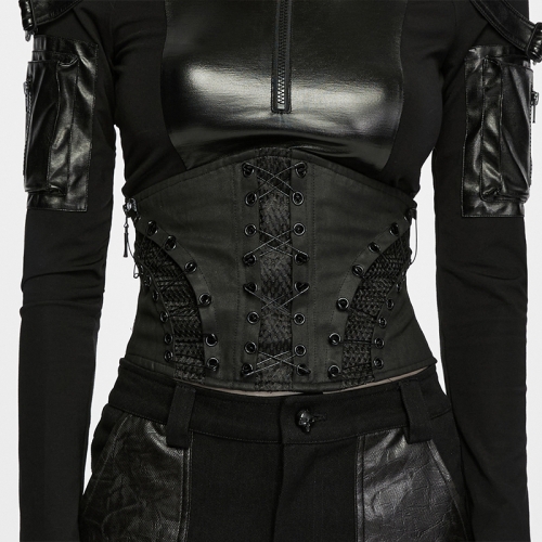 Punk Rave WS-923YDF Side Zipper Design Wear-Resistant Punk Pin Visual Corset