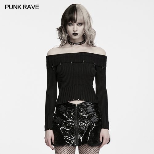 Punk Rave WM-101TMF High Elasticity And Soft Knitted Fabric Punk Dark Pullover Sweater