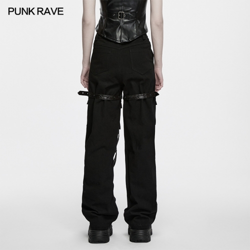 Punk Rave WK-823XCF Non-Elastic Twill Fabric Punk Straight Leg Pants