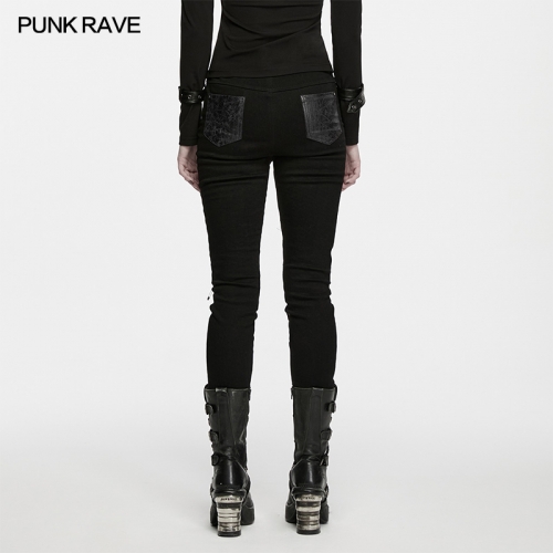 Punk Rave WK-819NCF Drawstrings Design Punk Decadent Denim Pants