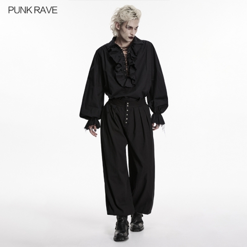 Punk Rave WK-808XCM Non-Elastic Cotton Fabric Goth Tapered Pants